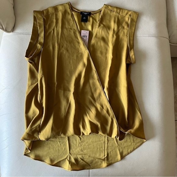 ANN Taylor- Golden Yellow Solid Casual Blouse Top SP - Picture 4 of 7